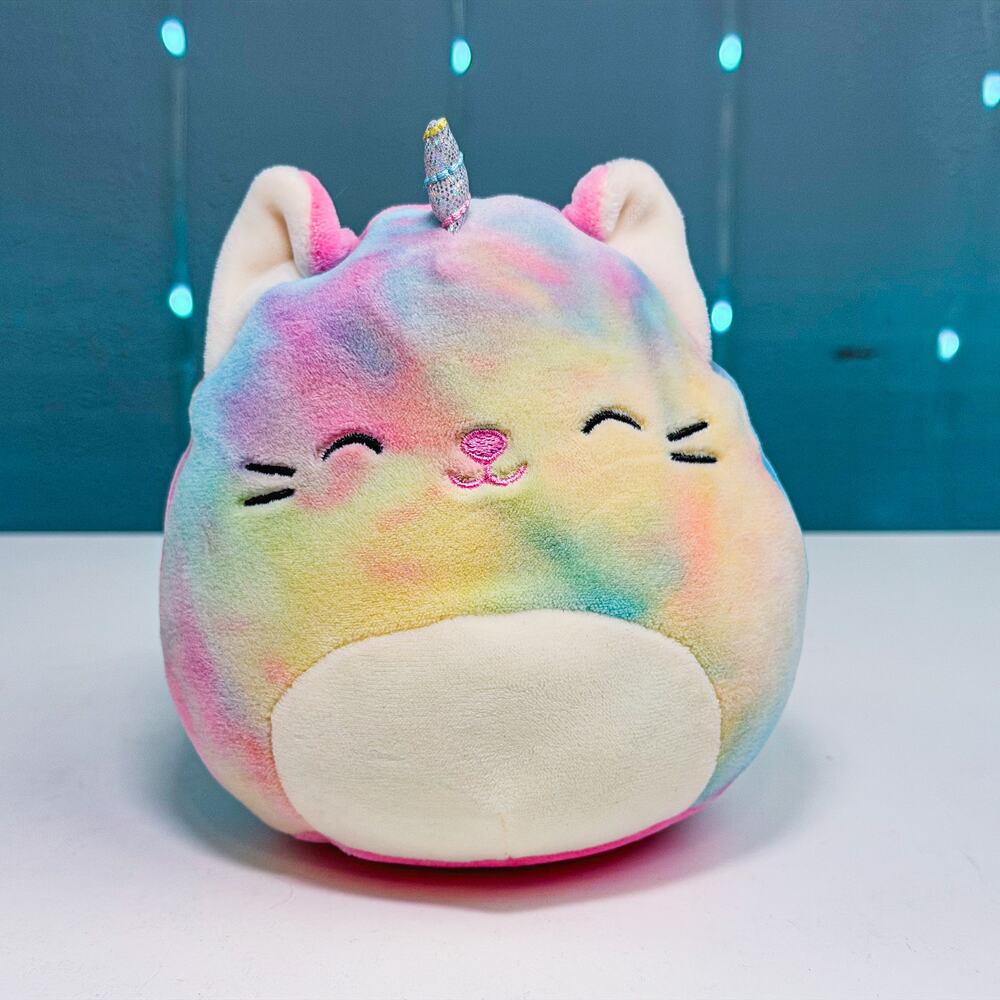 Squishmallows Cali the Caticorn 5" Rainbow Tie-Dye Cat Unicorn Plush